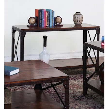 Rustic Sofa Table with 1 Shelf